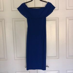 Off-Shoulder Royal Blue Women’s Dress